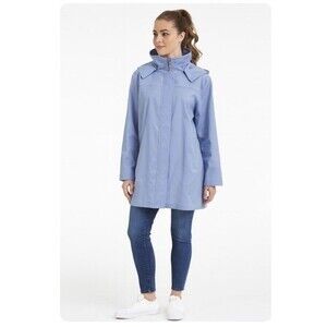 Calvin Klein Overcoat Vintage Jacket Baby Blue Detachable Hood Lined Size L